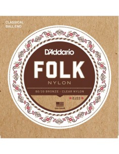 D'ADDARIO EJ33 FOLK NYLON A BOULE 28-45