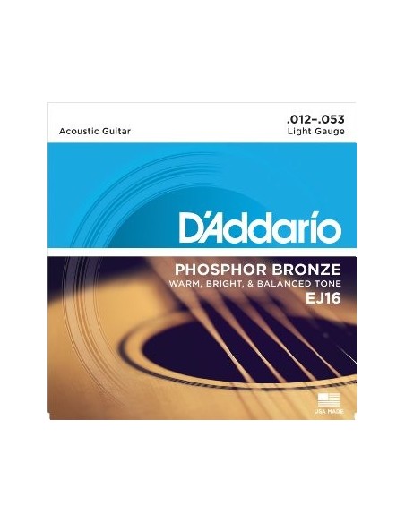 D'ADDARIO EJ16 PHOSPHORE BRONZE 80/20 LIGHT 12-53