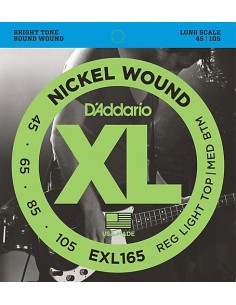 D'ADDARIO EXL165 NICKEL WOUND BASS 45-105 REGULAR LIGHT TOP