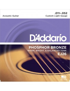 D'ADDARIO EJ26 PHOSPHOR BRONZE CUSTOM LIGHT 11-52
