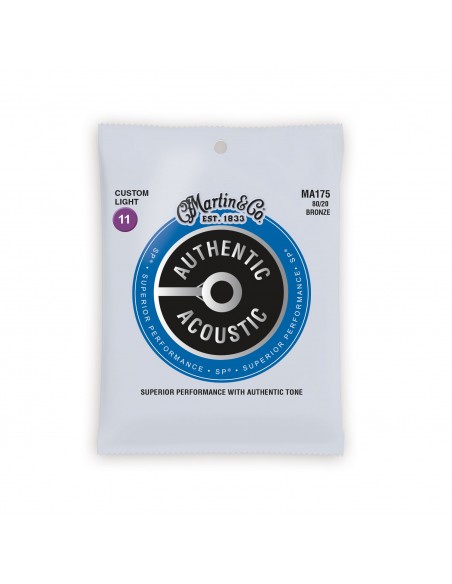 MARTIN MA175 AUTHENTIC SP CUSTOM LIGHT 80/20 BRONZE CUSTOM LIGHT