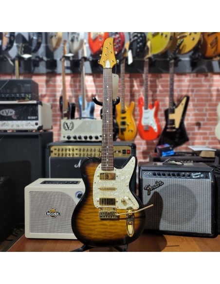 IBANEZ - TALMAN TV750 QUILTED BROWN SUNBURST ROSEWOOD HSH MADE IN JAPAN MIJ FUJIGEN W/ OHSC