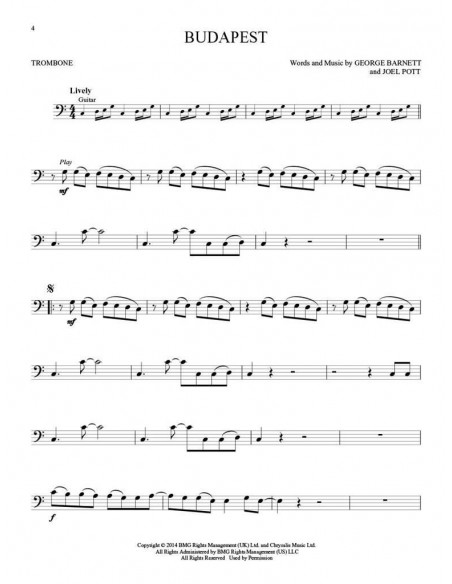 Top Hits pour Trombone + audio score